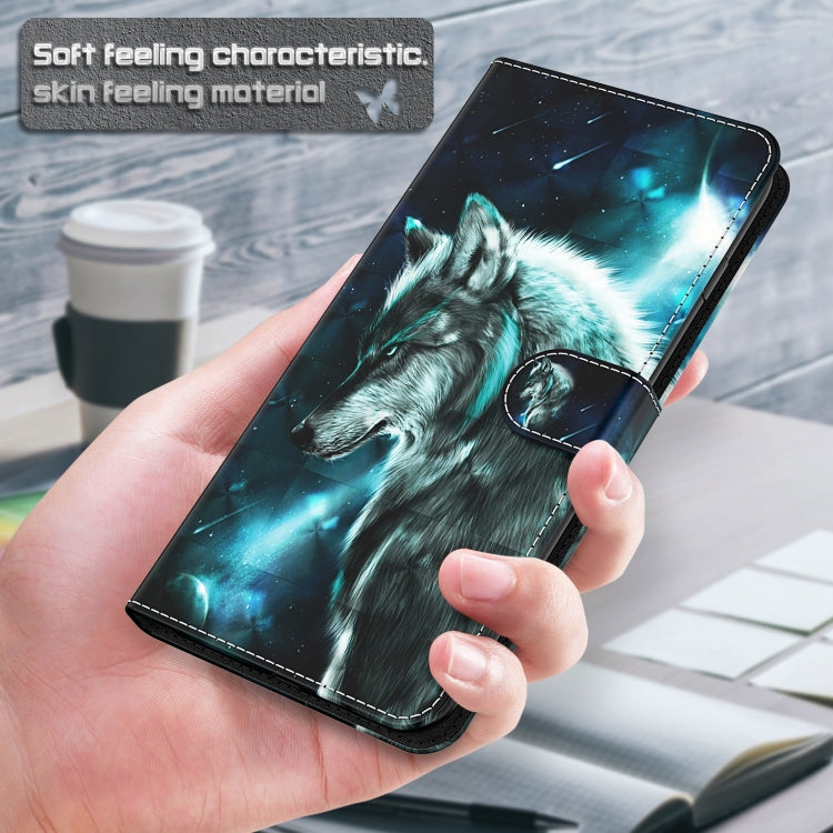 For iPhone 13 mini 3D Painting Pattern Horizontal Flip TPU + PU Leather Case with Holder & Card Slots & Wallet (Wolf) by buy2fix