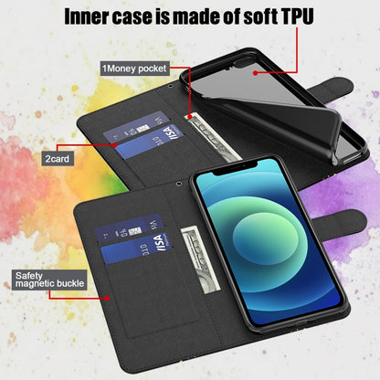 For iPhone 13 mini 3D Painting Pattern Horizontal Flip TPU + PU Leather Case with Holder & Card Slots & Wallet (Milky Way) by buy2fix