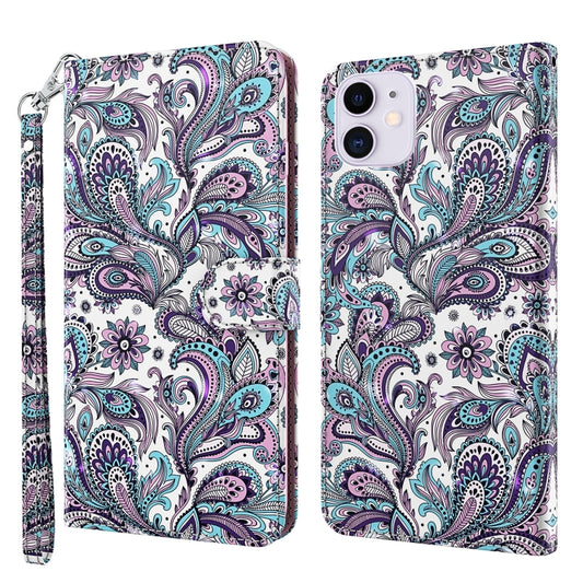 For iPhone 13 mini 3D Painting Pattern Horizontal Flip TPU + PU Leather Case with Holder & Card Slots & Wallet (Swirl Pattern) by buy2fix