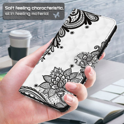 For iPhone 13 mini 3D Painting Pattern Horizontal Flip TPU + PU Leather Case with Holder & Card Slots & Wallet (Diagonal Black Flower) by buy2fix