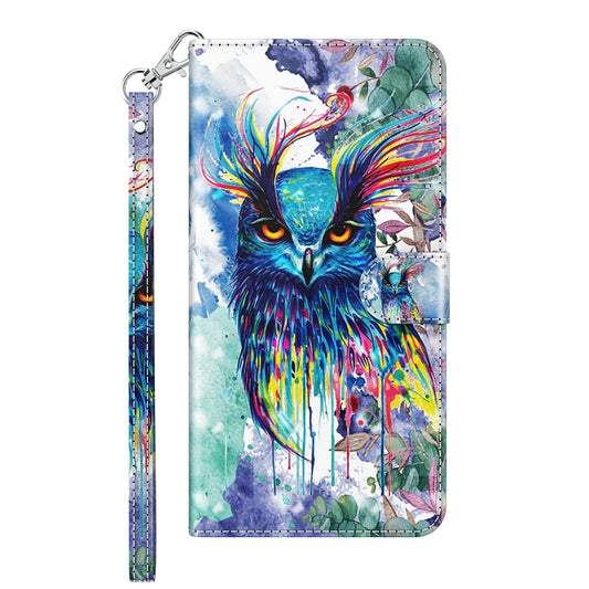 For iPhone 13 mini 3D Painting Pattern Horizontal Flip TPU + PU Leather Case with Holder & Card Slots & Wallet (Watercolor Owl) by buy2fix