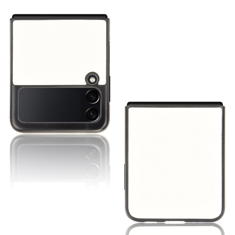 For Samsung Galaxy Z Flip3 5G Shockproof Crocodile Texture PC + PU Case(White) by buy2fix