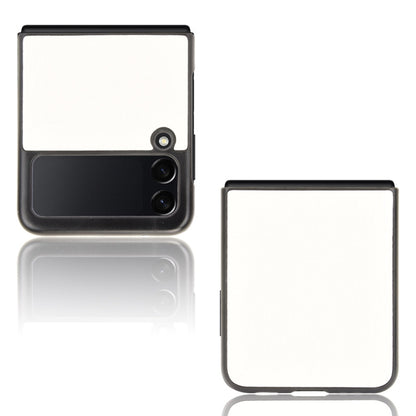 For Samsung Galaxy Z Flip3 5G Shockproof Crocodile Texture PC + PU Case(White) by buy2fix