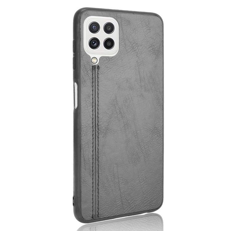 For Samsung Galaxy A22 4G Shockproof Sewing Cow Pattern Skin PC + PU + TPU Case(Black) by buy2fix