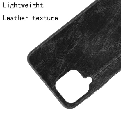 For Samsung Galaxy A22 4G Shockproof Sewing Cow Pattern Skin PC + PU + TPU Case(Black) by buy2fix