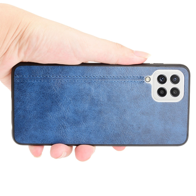 For Samsung Galaxy A22 4G Shockproof Sewing Cow Pattern Skin PC + PU + TPU Case(Black) by buy2fix