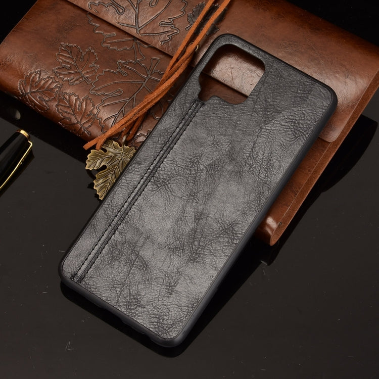 For Samsung Galaxy A22 4G Shockproof Sewing Cow Pattern Skin PC + PU + TPU Case(Black) by buy2fix