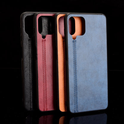 For Samsung Galaxy A22 4G Shockproof Sewing Cow Pattern Skin PC + PU + TPU Case(Black) by buy2fix