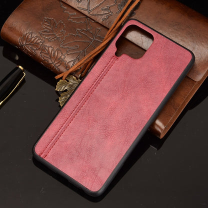 For Samsung Galaxy A22 4G Shockproof Sewing Cow Pattern Skin PC + PU + TPU Case(Red) by buy2fix