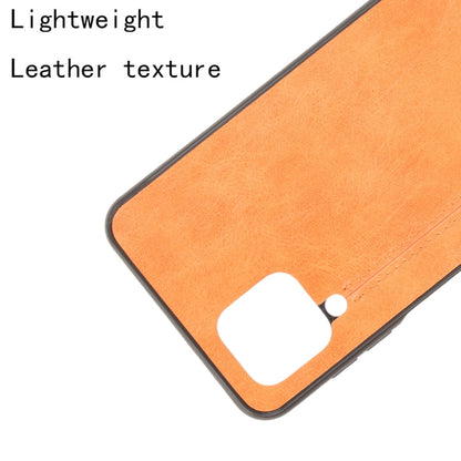 For Samsung Galaxy M32 4G Shockproof Sewing Cow Pattern Skin PC + PU + TPU Case(Orange) by buy2fix