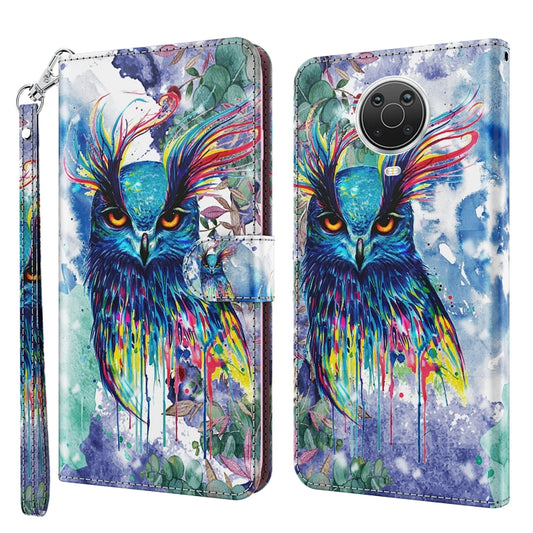 For Nokia G20 / G10 / 6.3 3D Painting Pattern Horizontal Flip TPU + PU Leather Case with Holder & Card Slots & Wallet(Watercolor Owl) by buy2fix