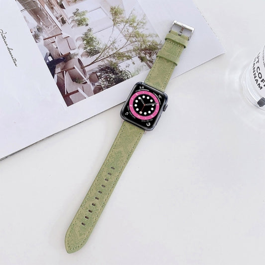 Ethnic Style Leather Watch Band For Apple Watch Ultra 49mm&Watch Ultra 2 49mm / Series 9&8&7 45mm / SE 3&SE 2&6&SE&5&4 44mm / 3&2&1 42mm by buy2fix