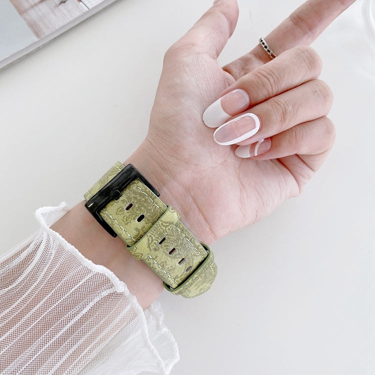 Ethnic Style Leather Watch Band For Apple Watch Series 9&8&7 41mm / SE 3&SE 2&6&SE&5&4 40mm / 3&2&1 38mm by buy2fix