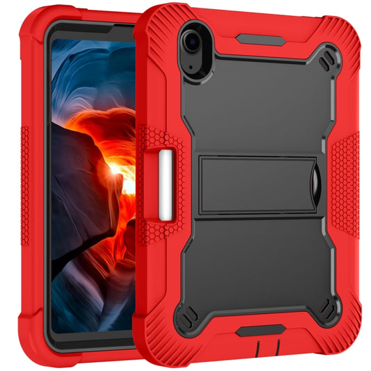 For iPad mini 2024 / mini 6 Silicone + PC Shockproof Protective Tablet Case with Holder(Red + Black) - iPad mini 6 Cases by buy2fix | Online Shopping UK | buy2fix