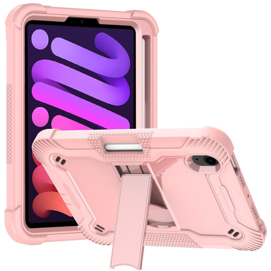 For iPad mini 2024 / mini 6 Silicone + PC Shockproof Protective Tablet Case with Holder(Rose Gold) - iPad mini 6 Cases by buy2fix | Online Shopping UK | buy2fix