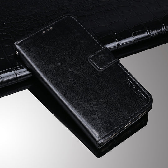 idewei Crazy Horse Texture Horizontal Flip Leather Case with Holder & Card Slots & Wallet For Doogee N40 Pro(Black)