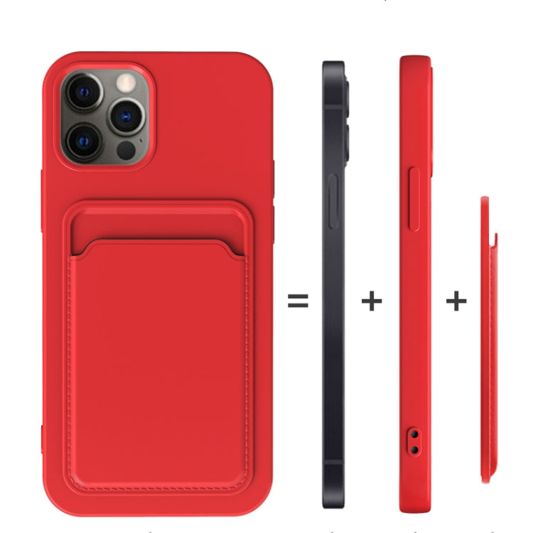 For iPhone 13 mini TPU + Flannel Lining Shockproof Case with Card Slots (Pink Orange) by buy2fix