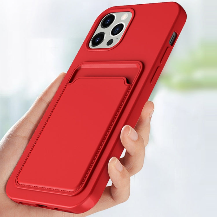 For iPhone 13 mini TPU + Flannel Lining Shockproof Case with Card Slots (Pink Orange) by buy2fix