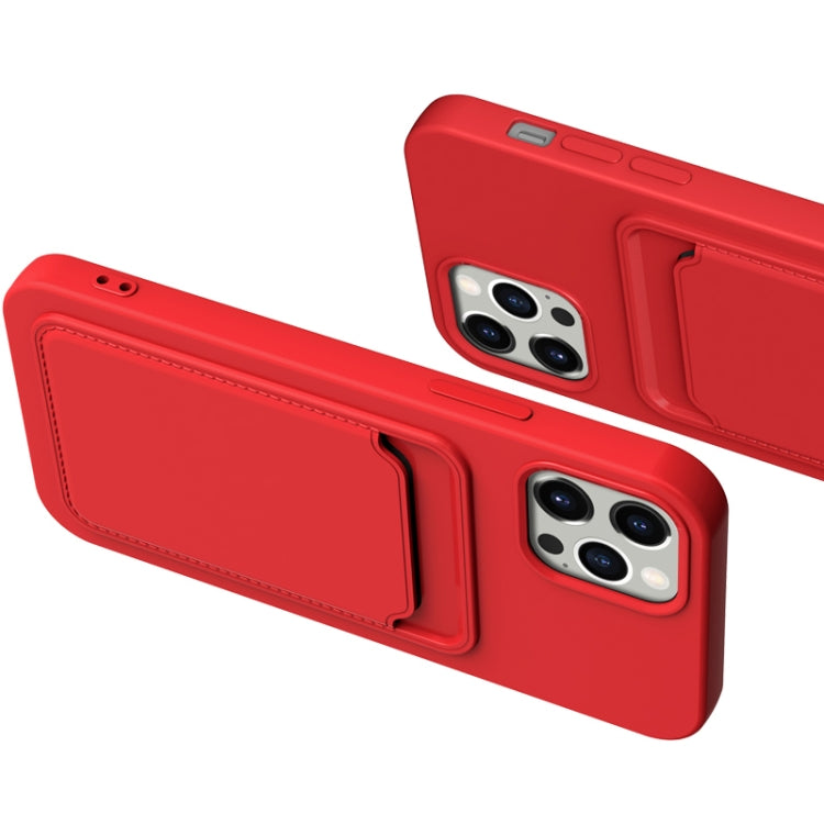 For iPhone 13 mini TPU + Flannel Lining Shockproof Case with Card Slots (Pink Orange) by buy2fix