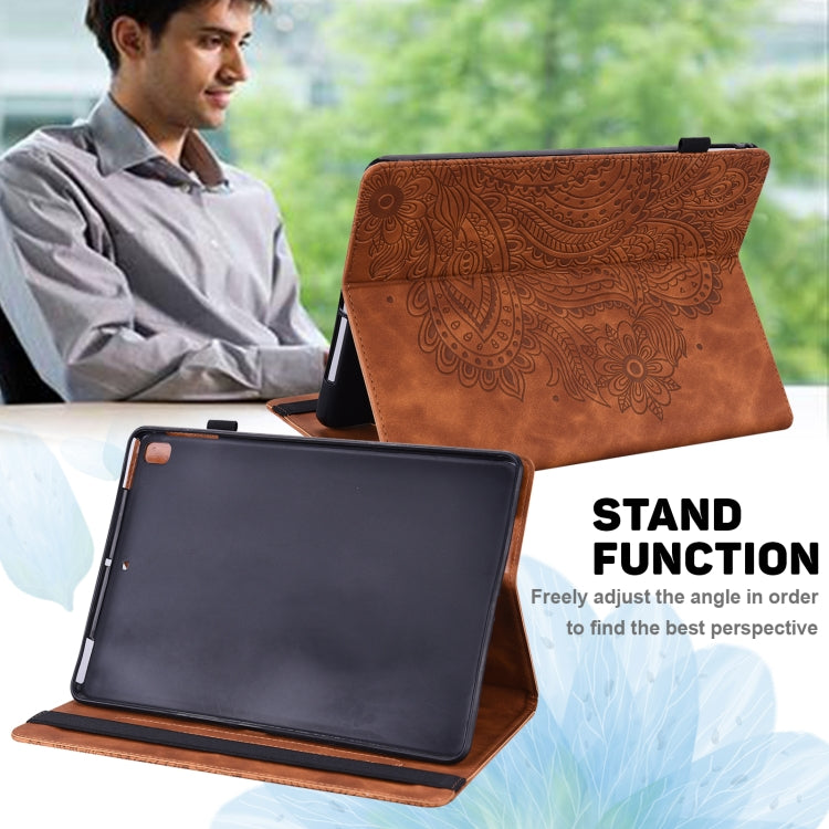 For Xiaomi Pad 5 Pro / Pad 5 Peacock Embossed Pattern TPU + PU Horizontal Flip Leather Case with Holder & Card Slots & Wallet & Sleep / Wake-up Function(Brown) by buy2fix
