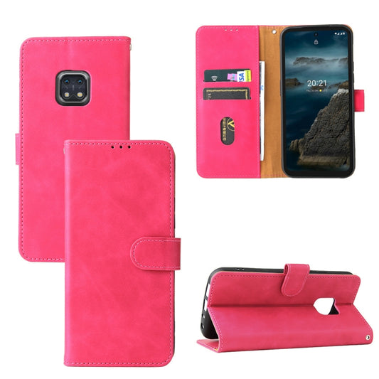 Solid Color Skin Feel Magnetic Buckle Horizontal Flip Calf Texture PU Leather Case with Holder & Card Slots & Wallet For Nokia XR20(Rose Red) by buy2fix