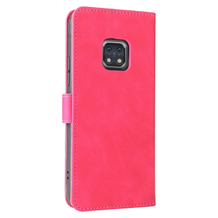 Solid Color Skin Feel Magnetic Buckle Horizontal Flip Calf Texture PU Leather Case with Holder & Card Slots & Wallet For Nokia XR20(Rose Red) by buy2fix
