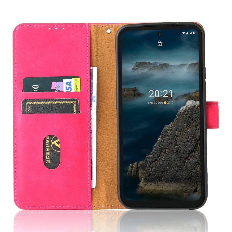 Solid Color Skin Feel Magnetic Buckle Horizontal Flip Calf Texture PU Leather Case with Holder & Card Slots & Wallet For Nokia XR20(Rose Red) by buy2fix