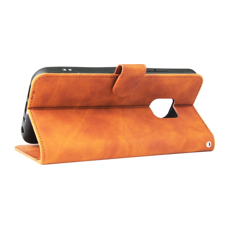 Solid Color Skin Feel Magnetic Buckle Horizontal Flip Calf Texture PU Leather Case with Holder & Card Slots & Wallet For Nokia XR20(Brown) by buy2fix