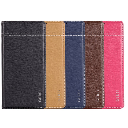 For Galaxy Note 10+ GEBEI Top-grain Leather Horizontal Flip Protective Case with Holder & Card Slots(Brown) - Galaxy Phone Cases by GEBEI | Online Shopping UK | buy2fix