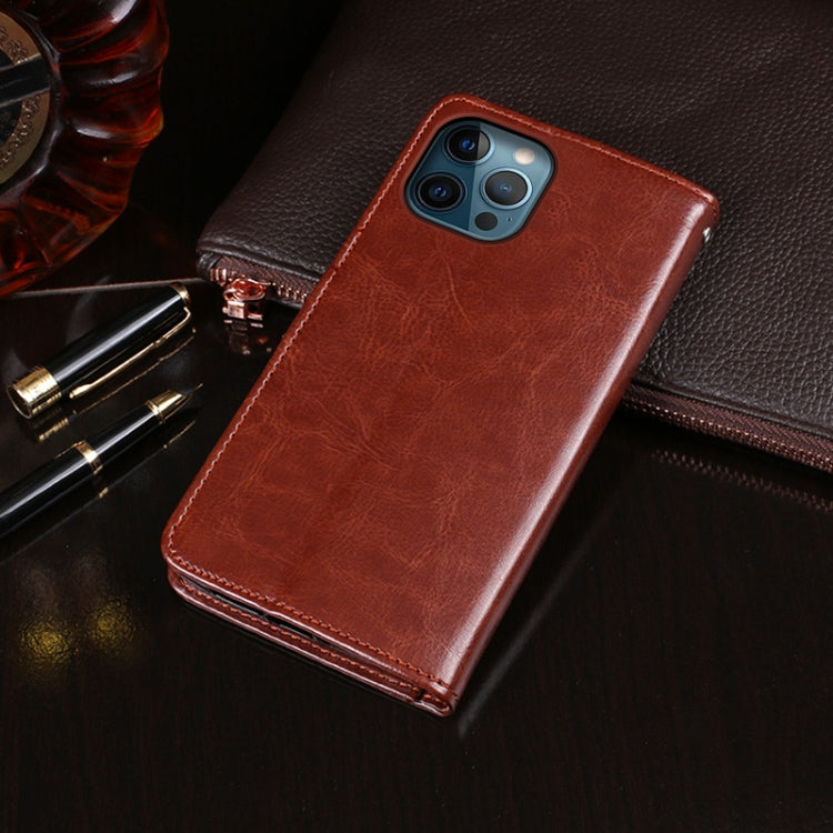 For iPhone 13 idewei Crazy Horse Texture Horizontal Flip Leather Case with Holder & Card Slots & Wallet(Brown) - iPhone 13 Cases by idewei | Online Shopping UK | buy2fix