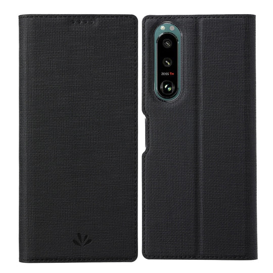 For Sony Xperia 5 III ViLi DMX Series Shockproof TPU + PU Leather Magnetic Attraction Horizontal Flip Case with Card Slot & Holder(Black)
