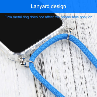 For iPhone 13 Four-corner Shockproof Transparent TPU Protective Case with Lanyard(Blue) - iPhone 13 Cases by buy2fix | Online Shopping UK | buy2fix