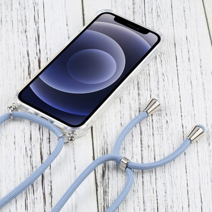 For iPhone 13 Four-corner Shockproof Transparent TPU Protective Case with Lanyard(Blue Grey) - iPhone 13 Cases by buy2fix | Online Shopping UK | buy2fix