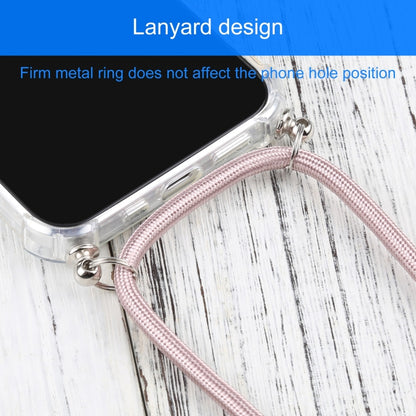 For iPhone 13 mini Four-corner Shockproof Transparent TPU Protective Case with Lanyard (Light Pink) by buy2fix