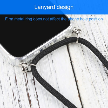 For iPhone 13 mini Four-corner Shockproof Transparent TPU Protective Case with Lanyard (Black) by buy2fix