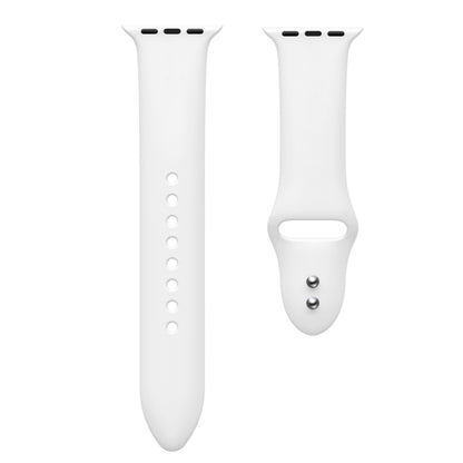 Double Nail Silicone Strap Watch Band For Apple Watch Series 9&8&7 41mm / SE 3&SE 2&6&SE&5&4 40mm / 3&2&1 38mm(White) by buy2fix