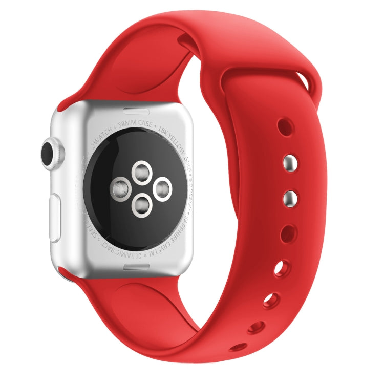 Double Nail Silicone Strap Watch Band For Apple Watch Series 9&8&7 41mm / SE 3&SE 2&6&SE&5&4 40mm / 3&2&1 38mm(Red) by buy2fix