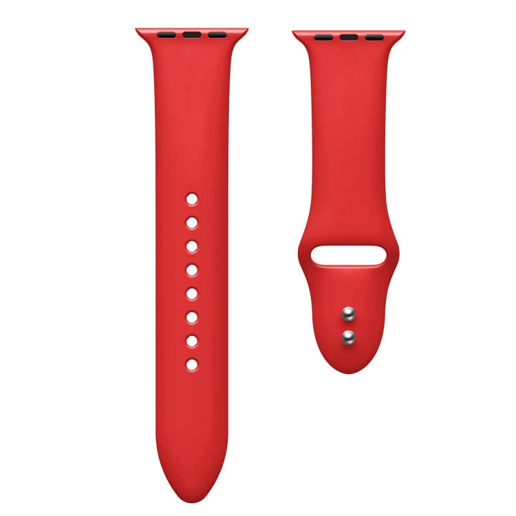 Double Nail Silicone Strap Watch Band For Apple Watch Series 9&8&7 41mm / SE 3&SE 2&6&SE&5&4 40mm / 3&2&1 38mm(Red) by buy2fix