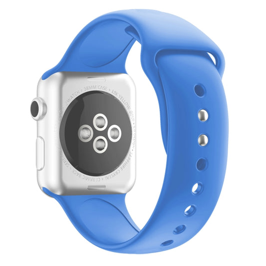 Double Nail Silicone Strap Watch Band For Apple Watch Series 9&8&7 41mm / SE 3&SE 2&6&SE&5&4 40mm / 3&2&1 38mm(Blue) by buy2fix