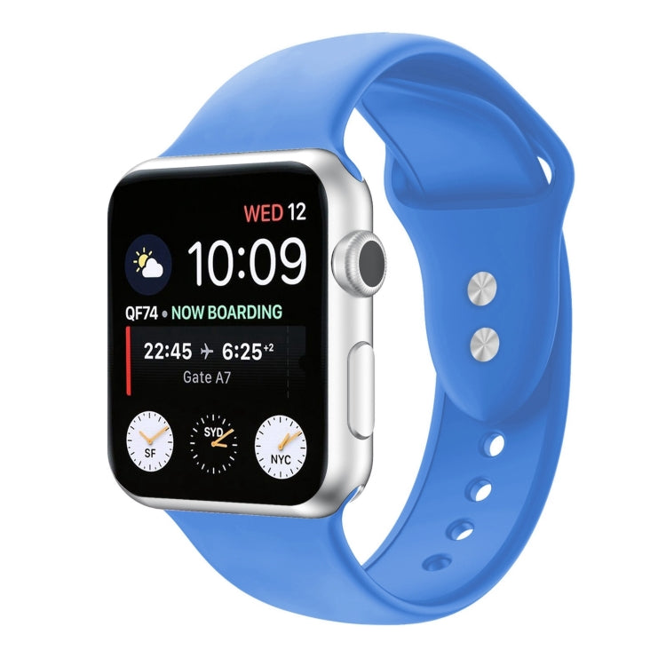 Double Nail Silicone Strap Watch Band For Apple Watch Series 9&8&7 41mm / SE 3&SE 2&6&SE&5&4 40mm / 3&2&1 38mm(Blue) by buy2fix