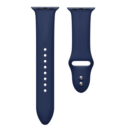 Double Nail Silicone Strap Watch Band For Apple Watch Series 9&8&7 41mm / SE 3&SE 2&6&SE&5&4 40mm / 3&2&1 38mm(Midnight Blue) by buy2fix