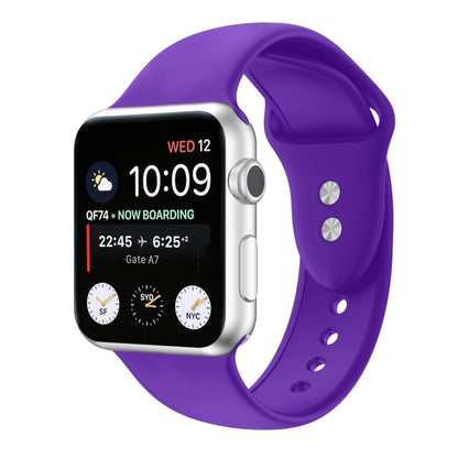 Double Nail Silicone Strap Watch Band For Apple Watch Series 9&8&7 41mm / SE 3&SE 2&6&SE&5&4 40mm / 3&2&1 38mm(Purple) by buy2fix