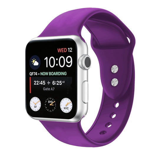 Double Nail Silicone Strap Watch Band For Apple Watch Series 9&8&7 41mm / SE 3&SE 2&6&SE&5&4 40mm / 3&2&1 38mm(Dark Purple) by buy2fix