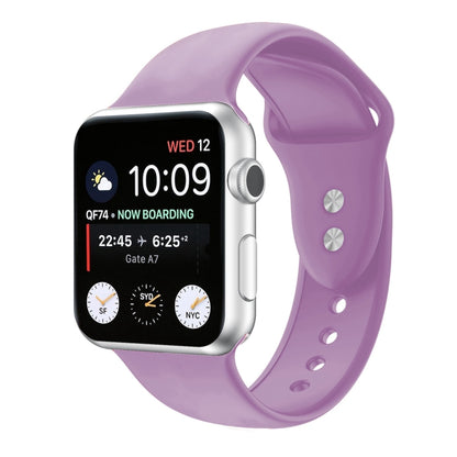 Double Nail Silicone Strap Watch Band For Apple Watch Series 9&8&7 41mm / SE 3&SE 2&6&SE&5&4 40mm / 3&2&1 38mm(Lavender) by buy2fix