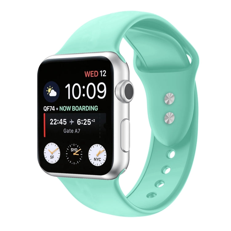 Double Nail Silicone Strap Watch Band For Apple Watch Ultra 49mm&Watch Ultra 2 49mm / Series 9&8&7 45mm / SE 3&SE 2&6&SE&5&4 44mm / 3&2&1 42mm(Mint Green) by buy2fix