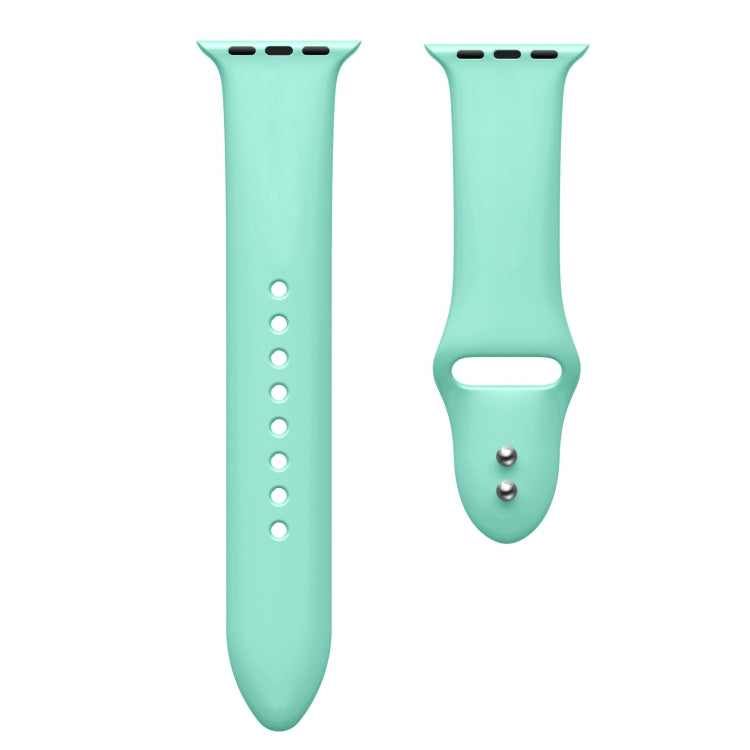 Double Nail Silicone Strap Watch Band For Apple Watch Ultra 49mm&Watch Ultra 2 49mm / Series 9&8&7 45mm / SE 3&SE 2&6&SE&5&4 44mm / 3&2&1 42mm(Mint Green) by buy2fix