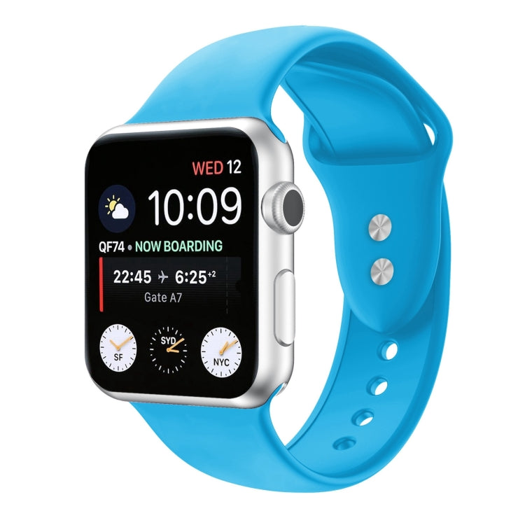 Double Nail Silicone Strap Watch Band For Apple Watch Ultra 49mm&Watch Ultra 2 49mm / Series 9&8&7 45mm / SE 3&SE 2&6&SE&5&4 44mm / 3&2&1 42mm(Blue) by buy2fix