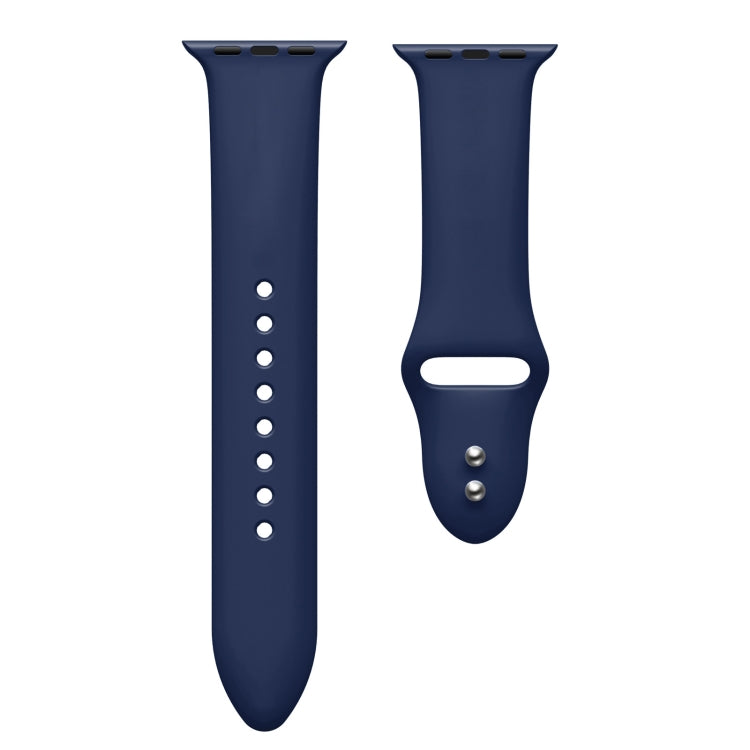 Double Nail Silicone Strap Watch Band For Apple Watch Ultra 49mm&Watch Ultra 2 49mm / Series 9&8&7 45mm / SE 3&SE 2&6&SE&5&4 44mm / 3&2&1 42mm(Midnight Blue) by buy2fix