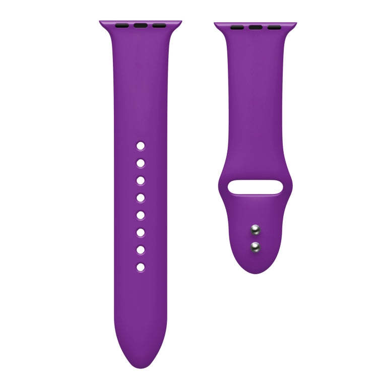 Double Nail Silicone Strap Watch Band For Apple Watch Ultra 49mm&Watch Ultra 2 49mm / Series 9&8&7 45mm / SE 3&SE 2&6&SE&5&4 44mm / 3&2&1 42mm(Dark Purple) by buy2fix