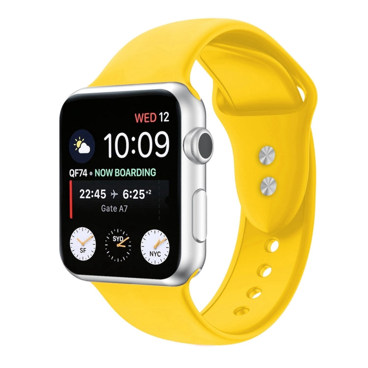 Double Nail Silicone Strap Watch Band For Apple Watch Ultra 49mm&Watch Ultra 2 49mm / Series 9&8&7 45mm / SE 3&SE 2&6&SE&5&4 44mm / 3&2&1 42mm(Yellow) by buy2fix